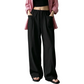 🔥-50%👖 Pantalon Femme Taille Haute à Cordon – Coupe Large Fluide avec Poches