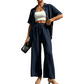 Ensemble composé d'un chemisier à manches courtes et d'un pantalon large pour femme
