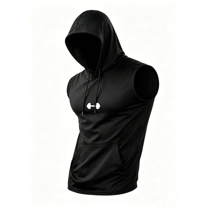 🏋️ 50% DE RÉDUCTION ! 💪 Sweat à Capuche Sans Manches Athlétique Homme – Coupe Dégagée, Tissu Léger & Respirant – Poche Kangourou Avant – Idéal pour la Gym, la Course et le Quotidien 🏃