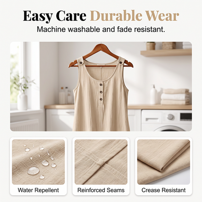 Robe d'été sans manches pour femme, avec poches