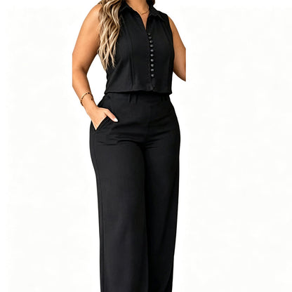 👗 50% DE RÉDUCTION 🌸 Ensemble 2 pièces femme – Top sans manches & pantalon fluide – Coupe légère, look chic & décontracté – idéal pour l’été ou les voyages – confortable et stylé ☀️👖✨