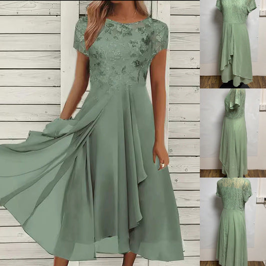 Robe élégante à col rond pour femme