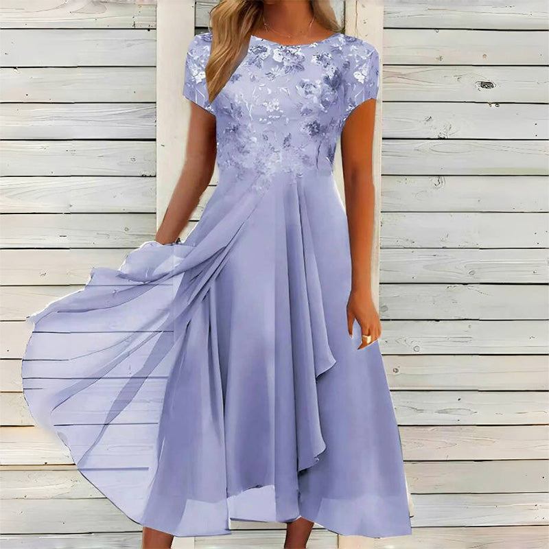 Robe élégante à col rond pour femme