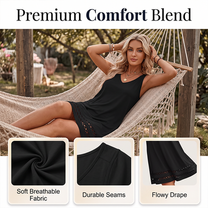 Robe décontractée sans manches à col en V pour femme