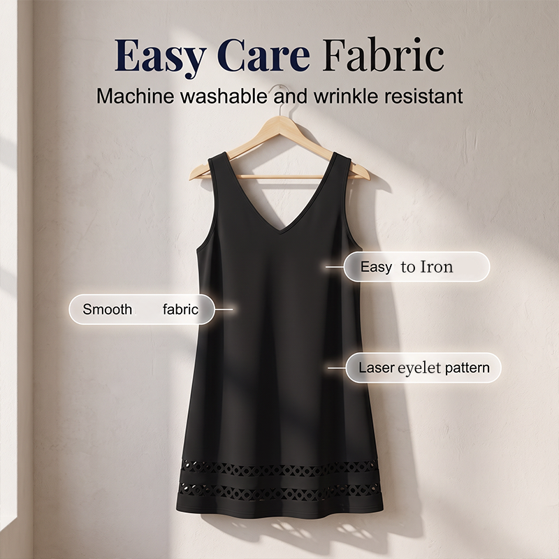 Robe décontractée sans manches à col en V pour femme
