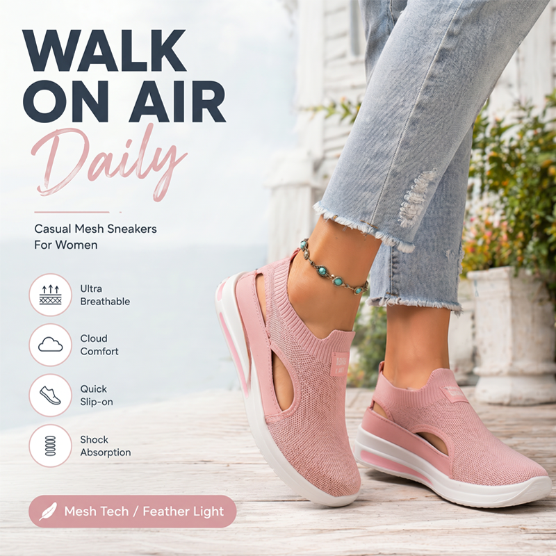 Chaussures de marche d'été sans lacets pour femme