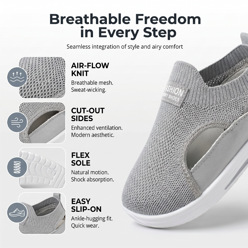 Chaussures de marche d'été sans lacets pour femme