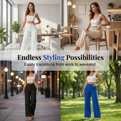 🥳PROMOTION EXCEPTIONNELLE 2026🥳Pantalon large décontracté uni pour femme