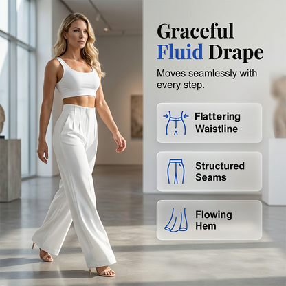 🥳PROMOTION EXCEPTIONNELLE 2026🥳Pantalon large décontracté uni pour femme