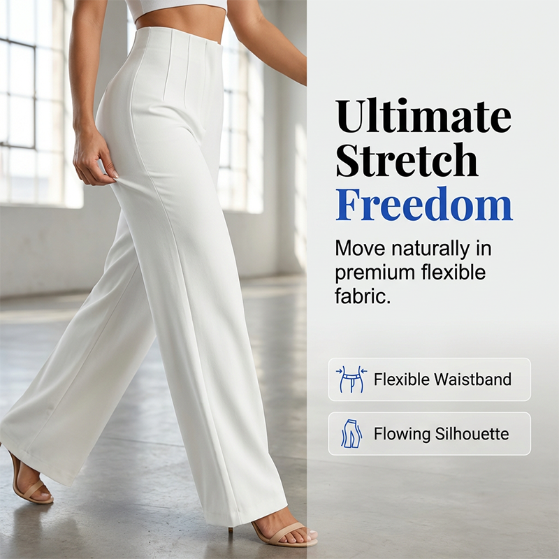 🥳PROMOTION EXCEPTIONNELLE 2026🥳Pantalon large décontracté uni pour femme
