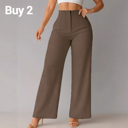🥳PROMOTION EXCEPTIONNELLE 2026🥳Pantalon large décontracté uni pour femme