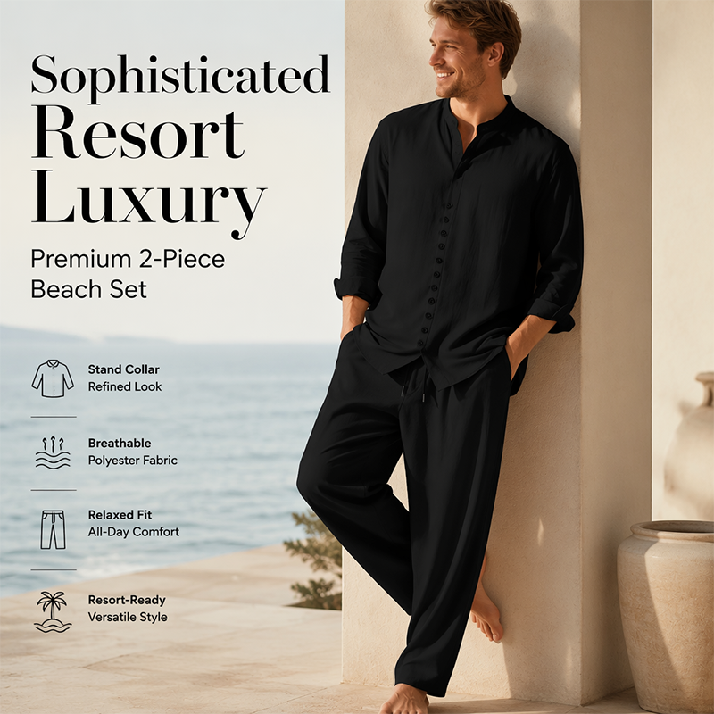⏳ OFFRE LIMITÉE – 50% DE RÉDUCTION ! 🔥 Ensemble Chemise et Pantalon Casual Minimaliste Homme – Tissu Mélangé Respirant, Coupe Confortable & Look Assorti – Idéal pour la Plage et les Journées Chaudes 🌊