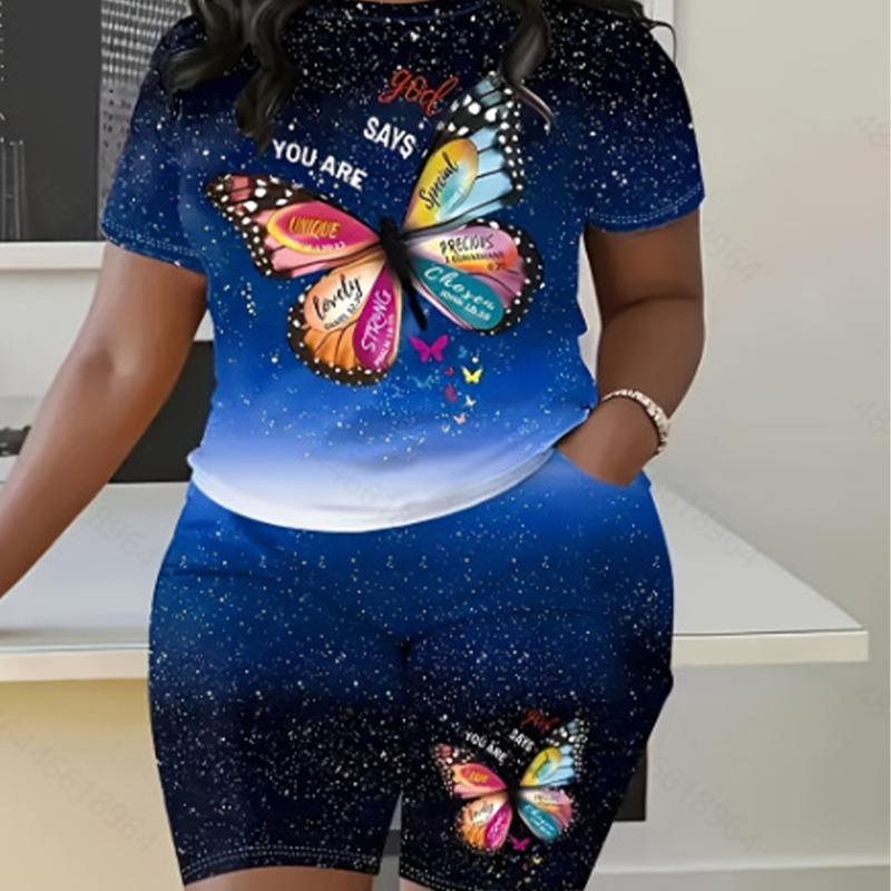 🦋🌸🌿 -50% ! Ensemble imprimé papillon décontracté – Doux, respirant, décontracté.