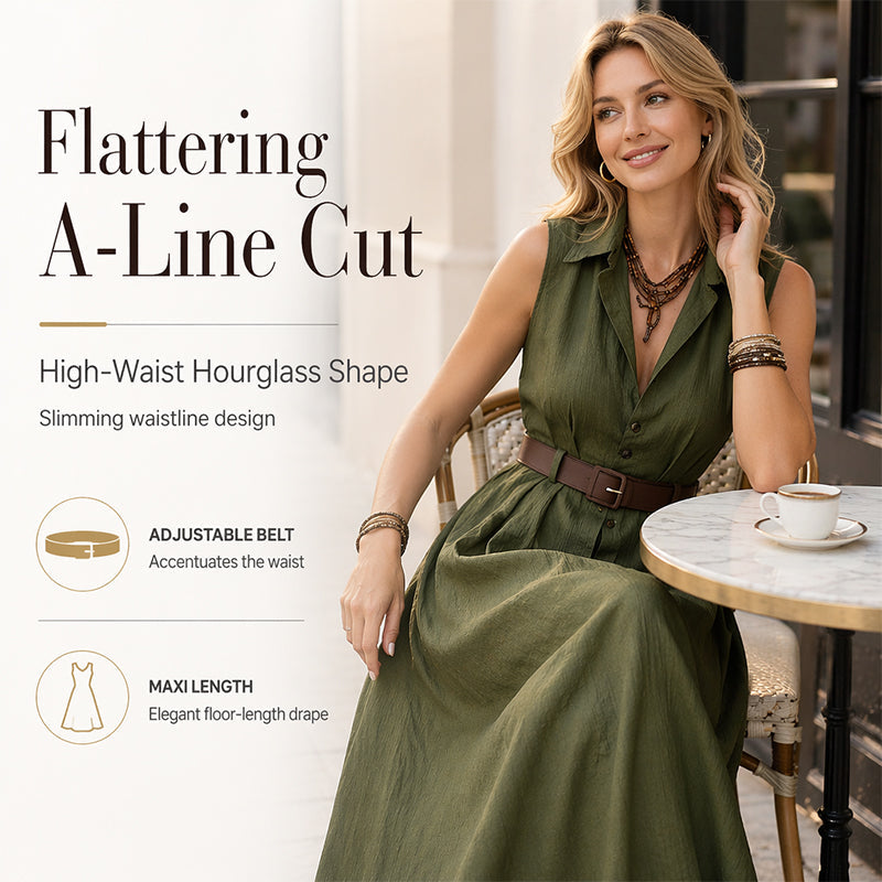 Robe chemise cintrée à la taille