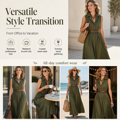 Robe chemise cintrée à la taille