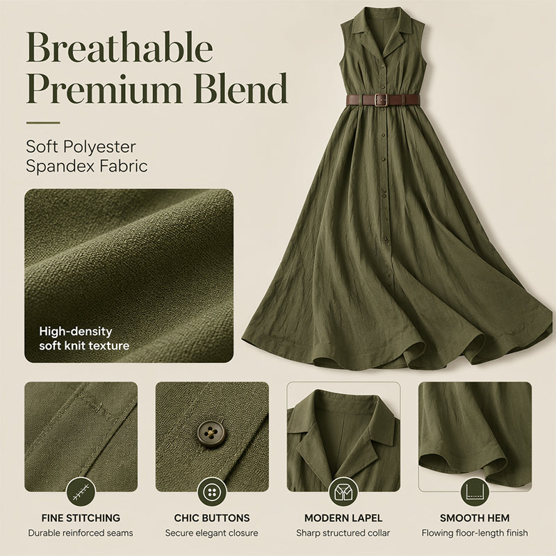 Robe chemise cintrée à la taille