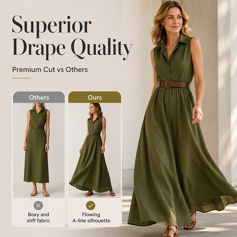 Robe chemise cintrée à la taille