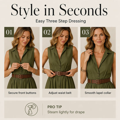Robe chemise cintrée à la taille