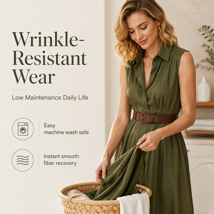 Robe chemise cintrée à la taille