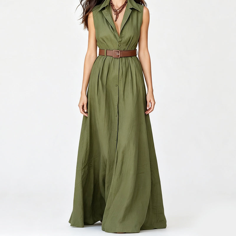 Robe chemise cintrée à la taille