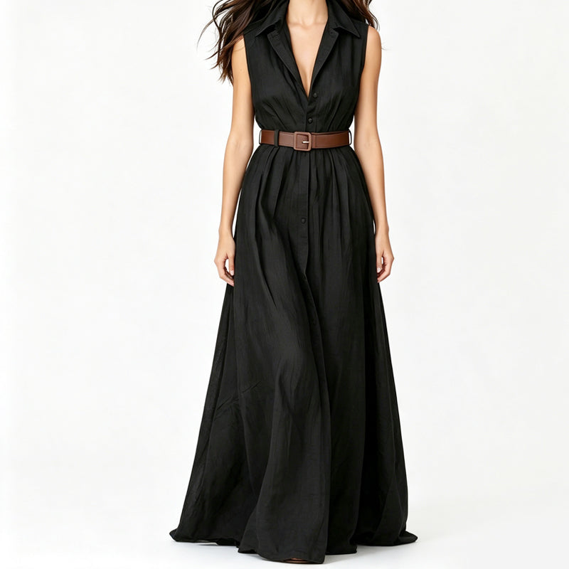 Robe chemise cintrée à la taille