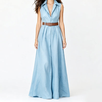 Robe chemise cintrée à la taille