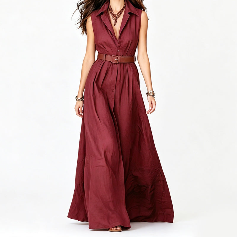 Robe chemise cintrée à la taille