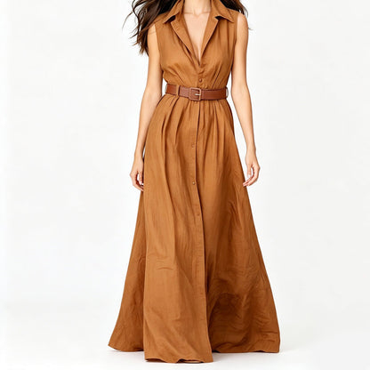 Robe chemise cintrée à la taille
