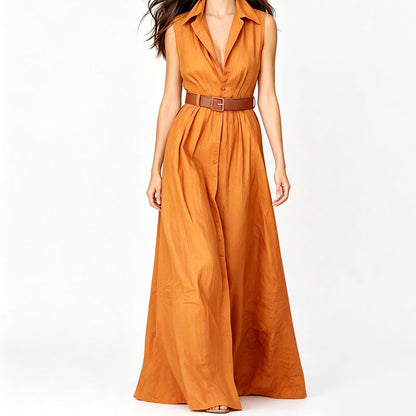 Robe chemise cintrée à la taille