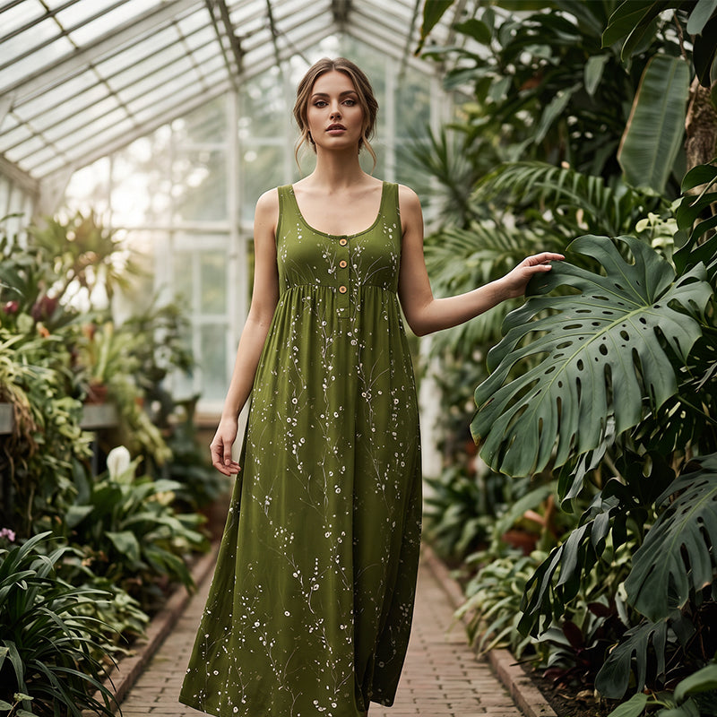 Best-seller de l'été 🔥👗 Robe longue sans manches avec poches latérales – Une silhouette fluide pour des journées décontractées