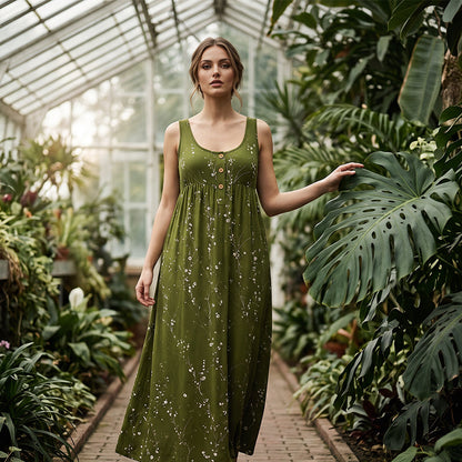 Best-seller de l'été 🔥👗 Robe longue sans manches avec poches latérales – Une silhouette fluide pour des journées décontractées