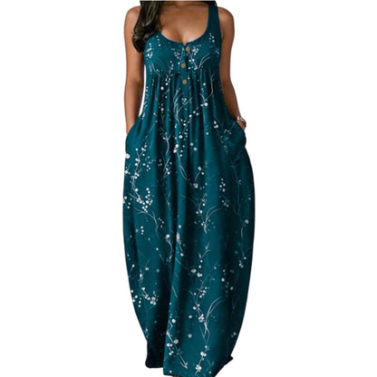 Best-seller de l'été 🔥👗 Robe longue sans manches avec poches latérales – Une silhouette fluide pour des journées décontractées