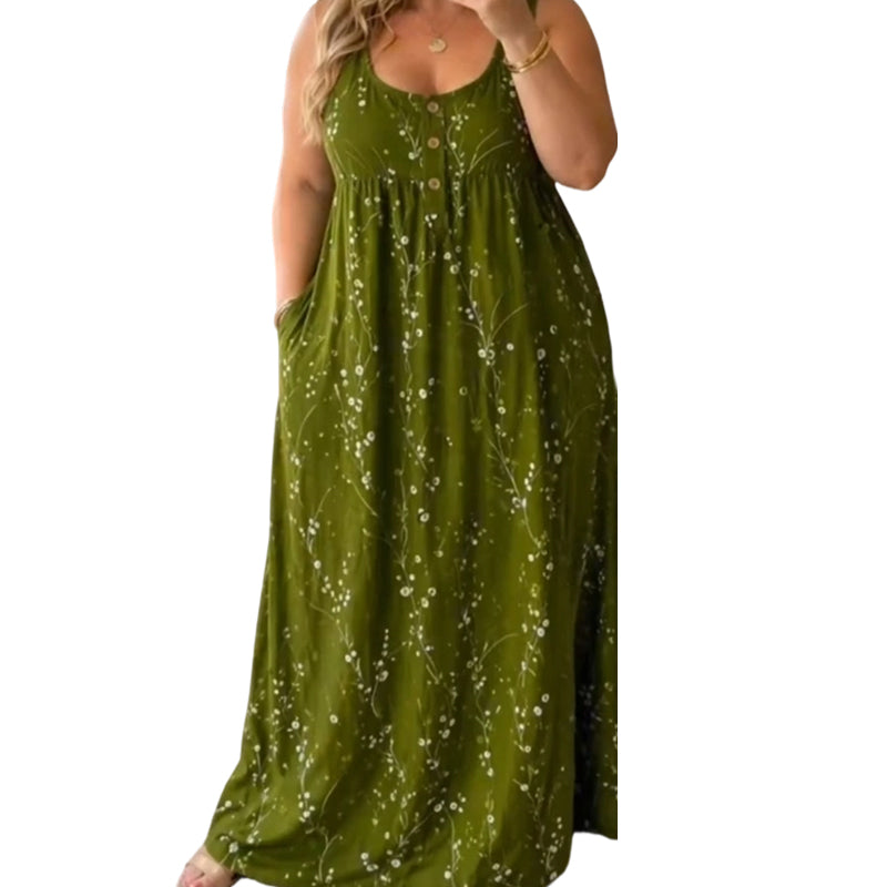 Best-seller de l'été 🔥👗 Robe longue sans manches avec poches latérales – Une silhouette fluide pour des journées décontractées