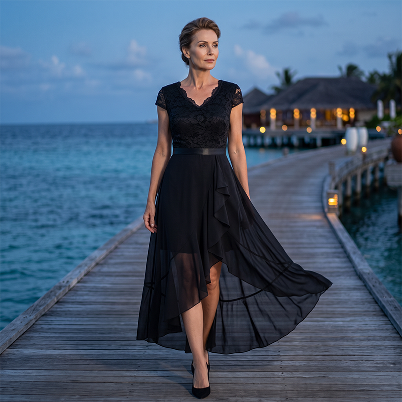 🧵👗💎 -50% ! Robe de soirée en dentelle élégante – Design intemporel, dentelle douce, idéale pour les galas.