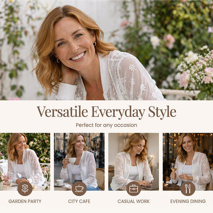 ⌛Offre à durée limitée - Veste de baseball zippée en dentelle florale transparente pour femme