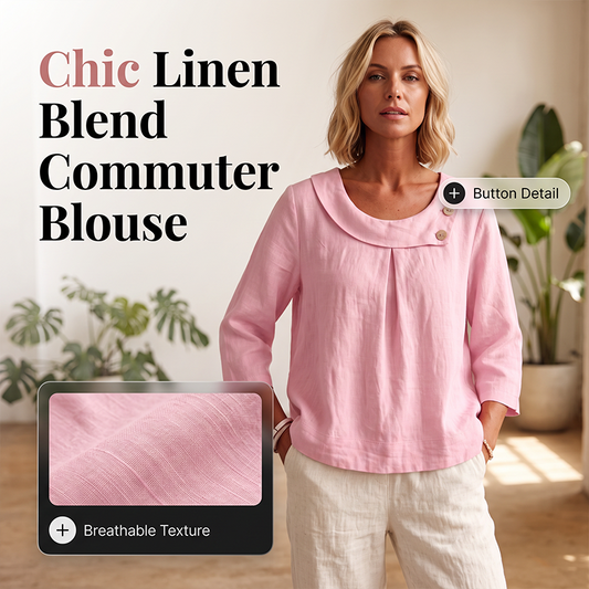 Nouveauté ✨🌸 Top respirant en coton et lin avec boutons décoratifs