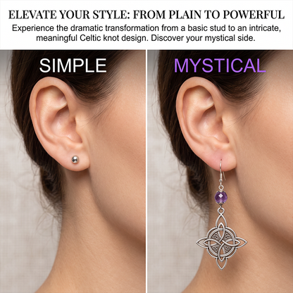 Boucles d'oreilles pendantes vintage avec motif de nœud celtique