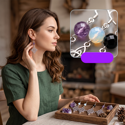 Boucles d'oreilles pendantes vintage avec motif de nœud celtique
