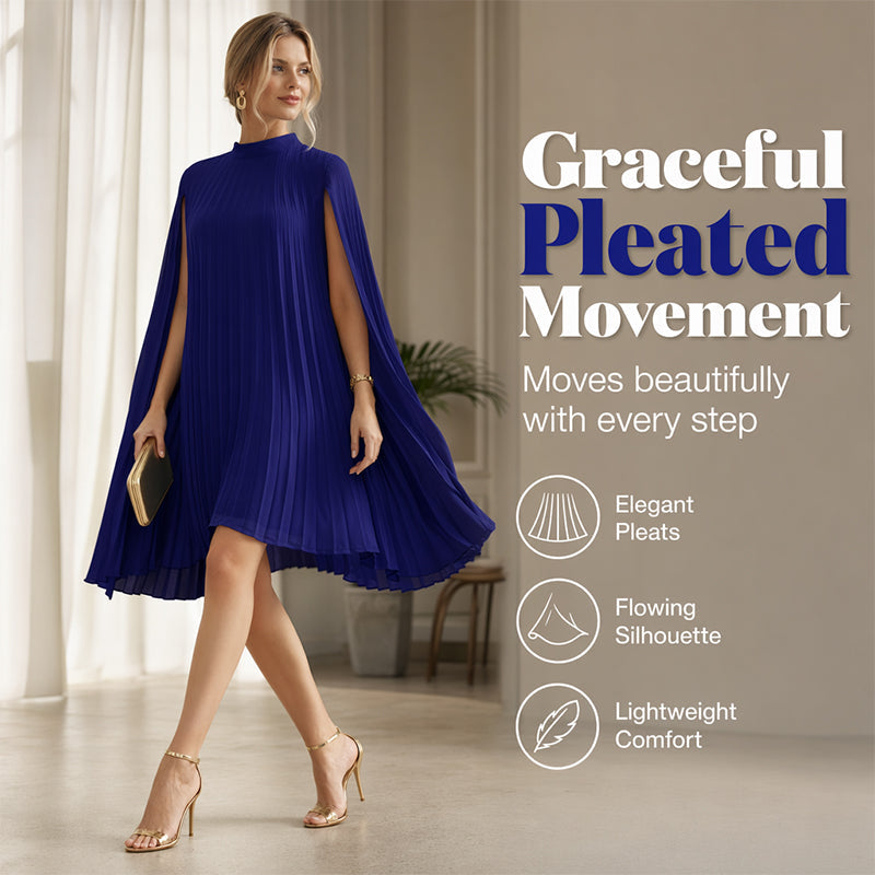 Tendance du moment⭐💃 Robe plissée élégante à la silhouette cape