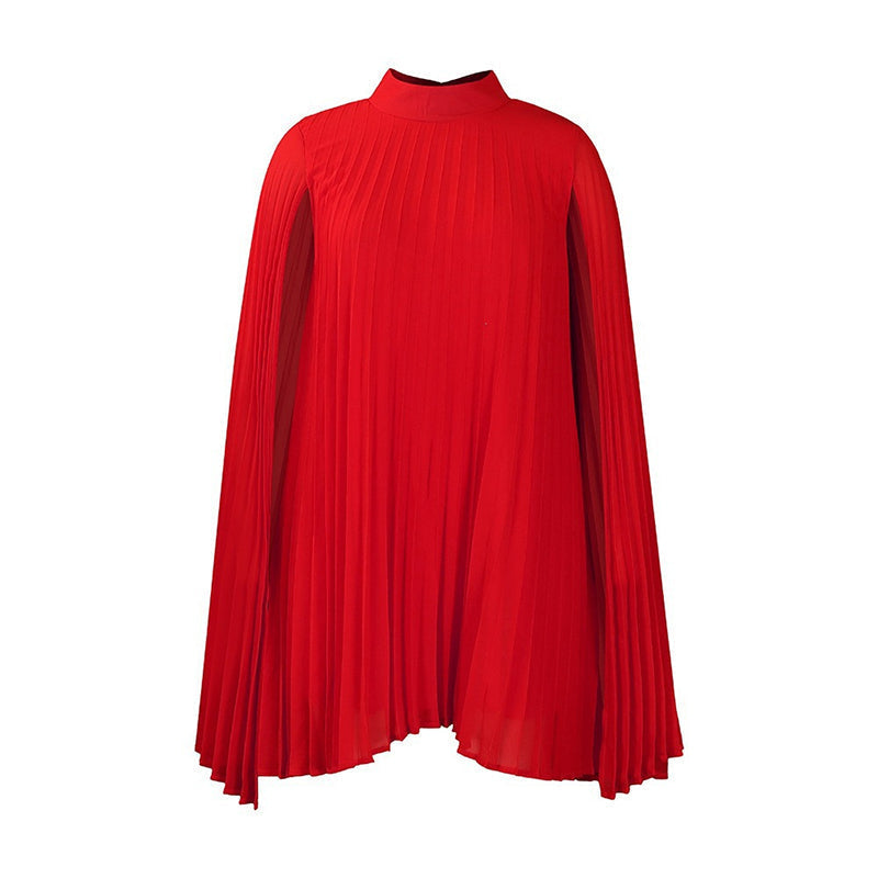 Tendance du moment⭐💃 Robe plissée élégante à la silhouette cape