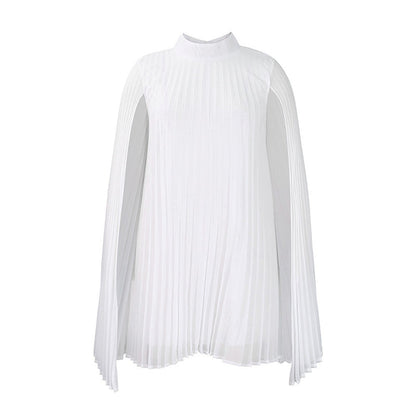 Tendance du moment⭐💃 Robe plissée élégante à la silhouette cape