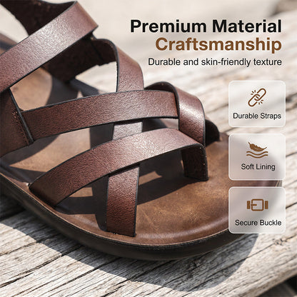 👞 50% DE RÉDUCTION ☀️ Sandales style romain – Semelle souple, look décontracté – Idéales pour l’été, la plage ou les promenades – confortables et intemporelles 🌊🦶✨