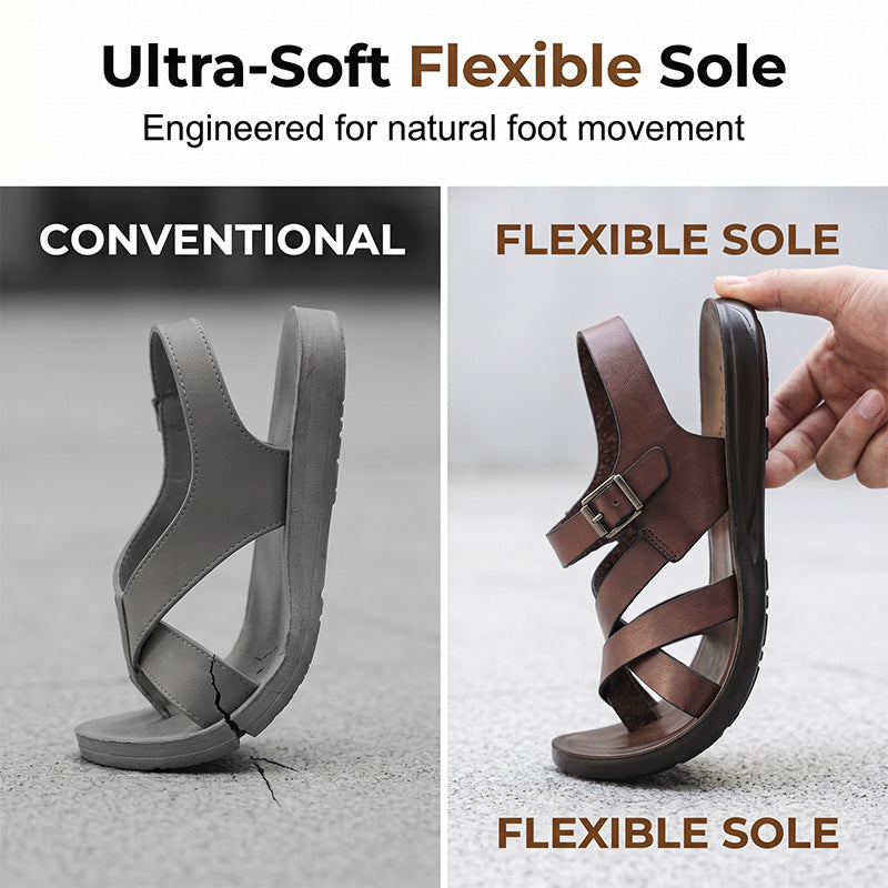 👞 50% DE RÉDUCTION ☀️ Sandales style romain – Semelle souple, look décontracté – Idéales pour l’été, la plage ou les promenades – confortables et intemporelles 🌊🦶✨