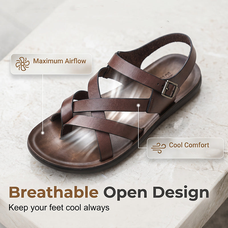 👞 50% DE RÉDUCTION ☀️ Sandales style romain – Semelle souple, look décontracté – Idéales pour l’été, la plage ou les promenades – confortables et intemporelles 🌊🦶✨