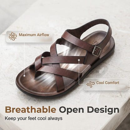 👞 50% DE RÉDUCTION ☀️ Sandales style romain – Semelle souple, look décontracté – Idéales pour l’été, la plage ou les promenades – confortables et intemporelles 🌊🦶✨