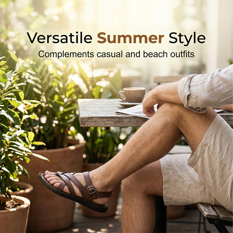 👞 50% DE RÉDUCTION ☀️ Sandales style romain – Semelle souple, look décontracté – Idéales pour l’été, la plage ou les promenades – confortables et intemporelles 🌊🦶✨