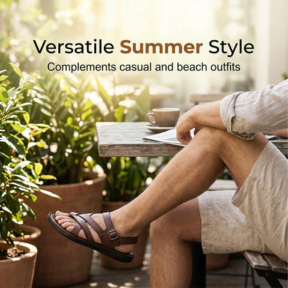 👞 50% DE RÉDUCTION ☀️ Sandales style romain – Semelle souple, look décontracté – Idéales pour l’été, la plage ou les promenades – confortables et intemporelles 🌊🦶✨