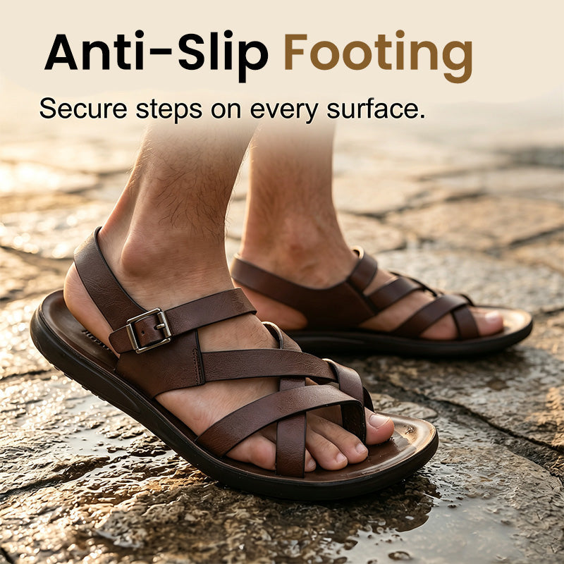 👞 50% DE RÉDUCTION ☀️ Sandales style romain – Semelle souple, look décontracté – Idéales pour l’été, la plage ou les promenades – confortables et intemporelles 🌊🦶✨
