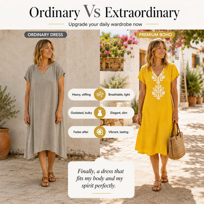 Robe décontractée à imprimé et col en V pour femme