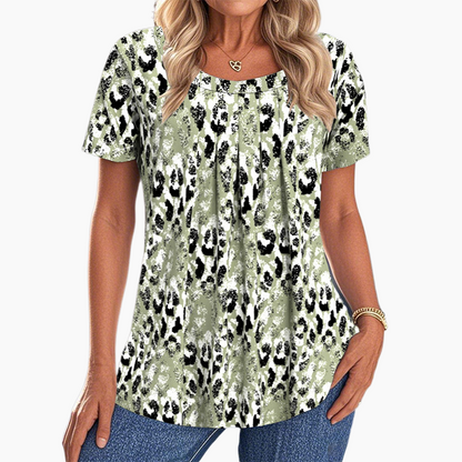 💥【OFFRE LIMITÉE -50%】🔥Top imprimé à col rond oversize | Coupe décontractée | Infrissable et respirant | Motif artistique unique | Vert/Violet/Bleu, tailles S à 3XL